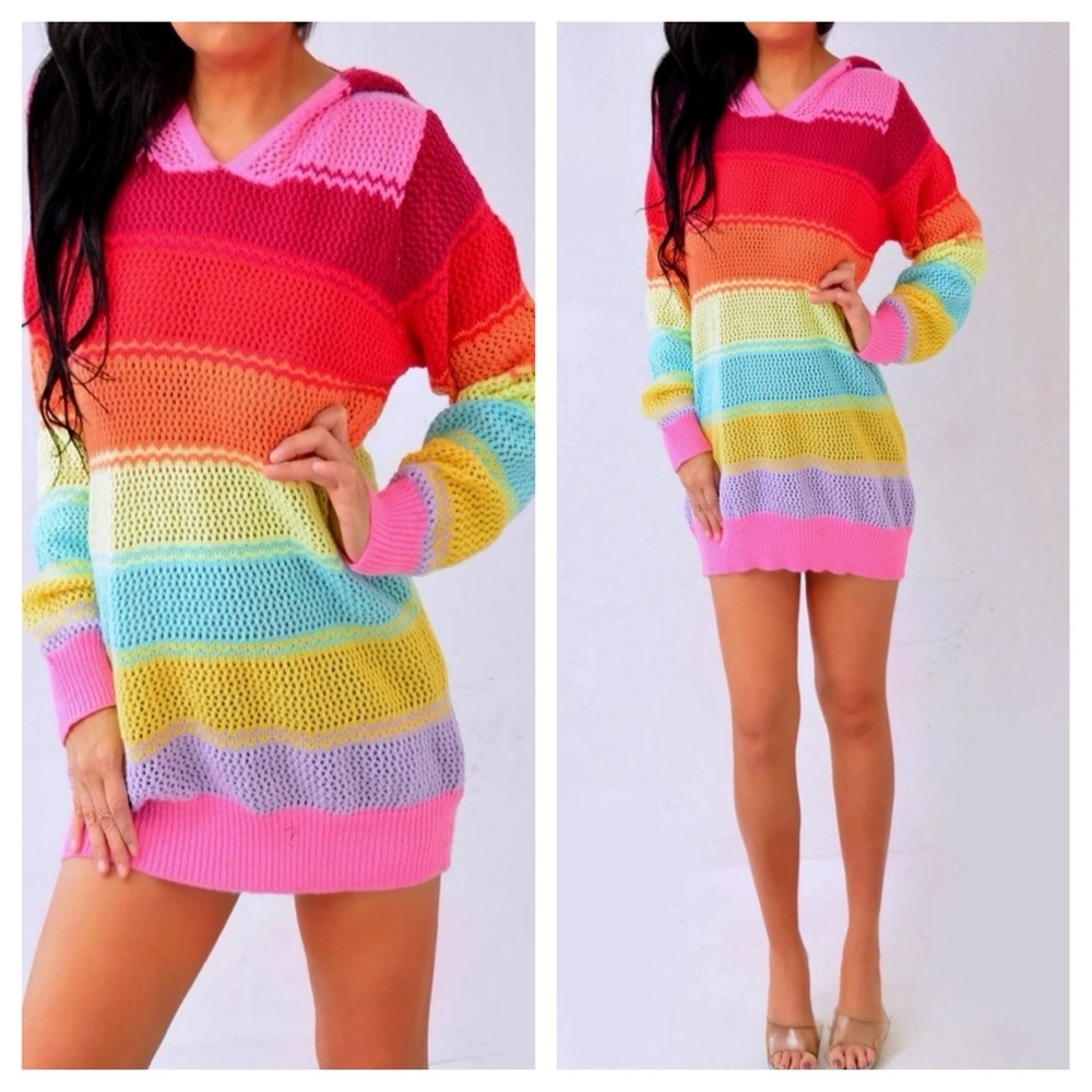 Daisy Multicolor Striped Hooded Sweater